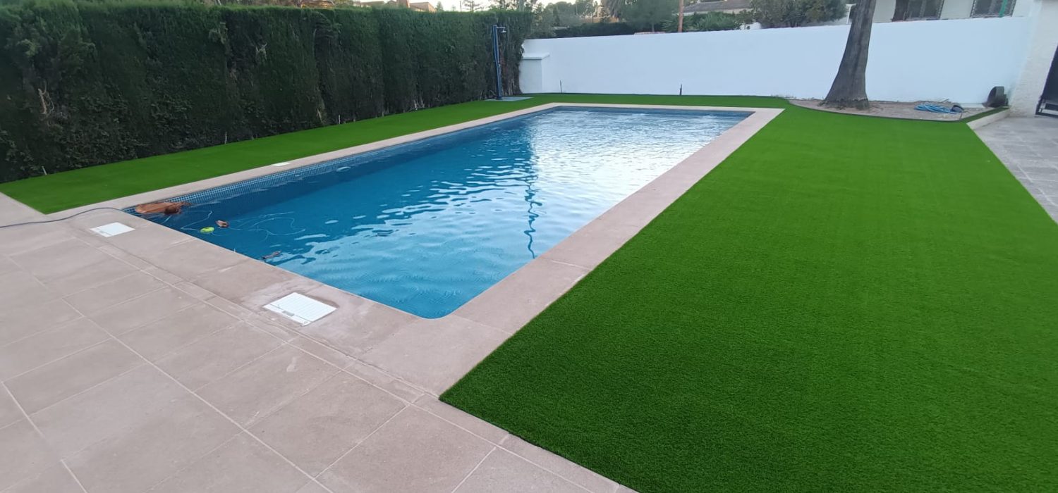 Bordo de piscina reto plano 50 — Castanho