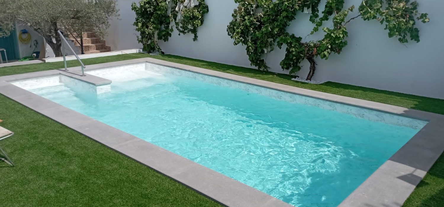 Bordo de piscina reto plano cinzento 40 e 50×100